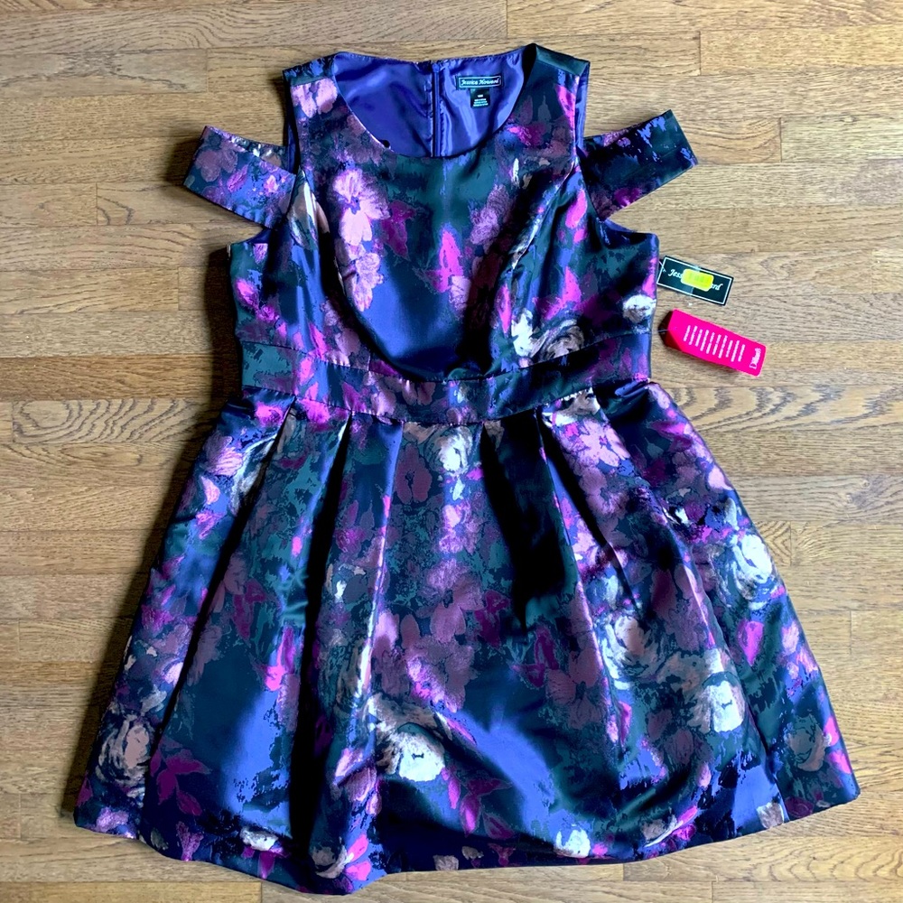 Jessica Howard jacquard plum dress